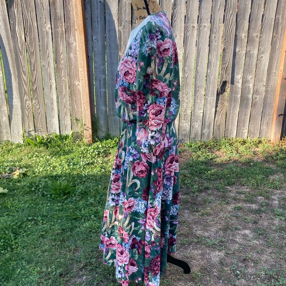 Vintage 80s 90s Lisa II Ltd Floral Cottagecore Lace Collar Dress Women’s M - Picture 7 of 14